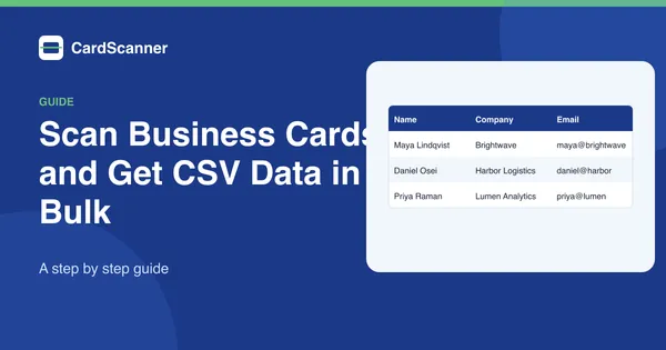 Cover image for How to Scan Business Cards and Get CSV Data in Bulk